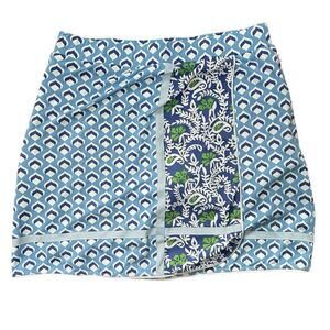 J Mclaughlin Skort Size XS‎ Blue Geometric Mini Skirt Golf Tennis Pockets Preppy